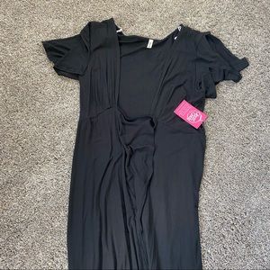 Black Maxi Wrap Dress Size M New With Tags